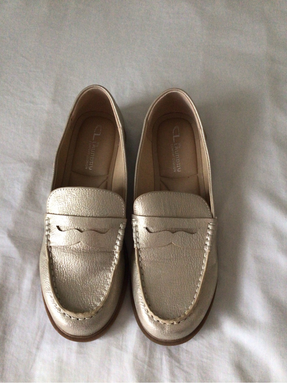 CL by Laundry Metallic Cream Penny Loafers